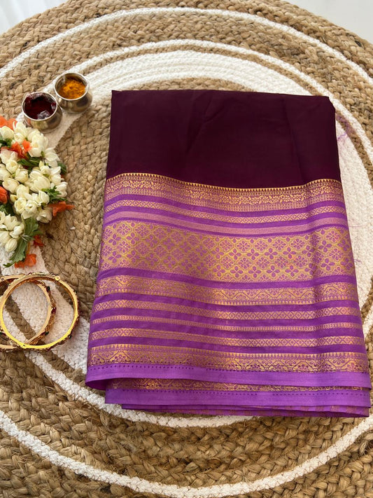 Royal Plum Saree - fabric detail showing plum and violet contrast